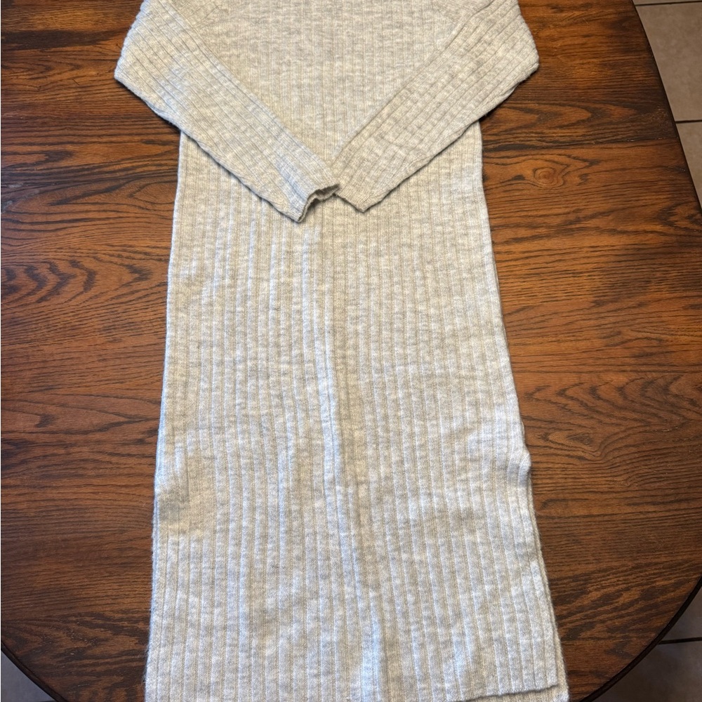 William Rast Gray Ribbed Knit Sweater